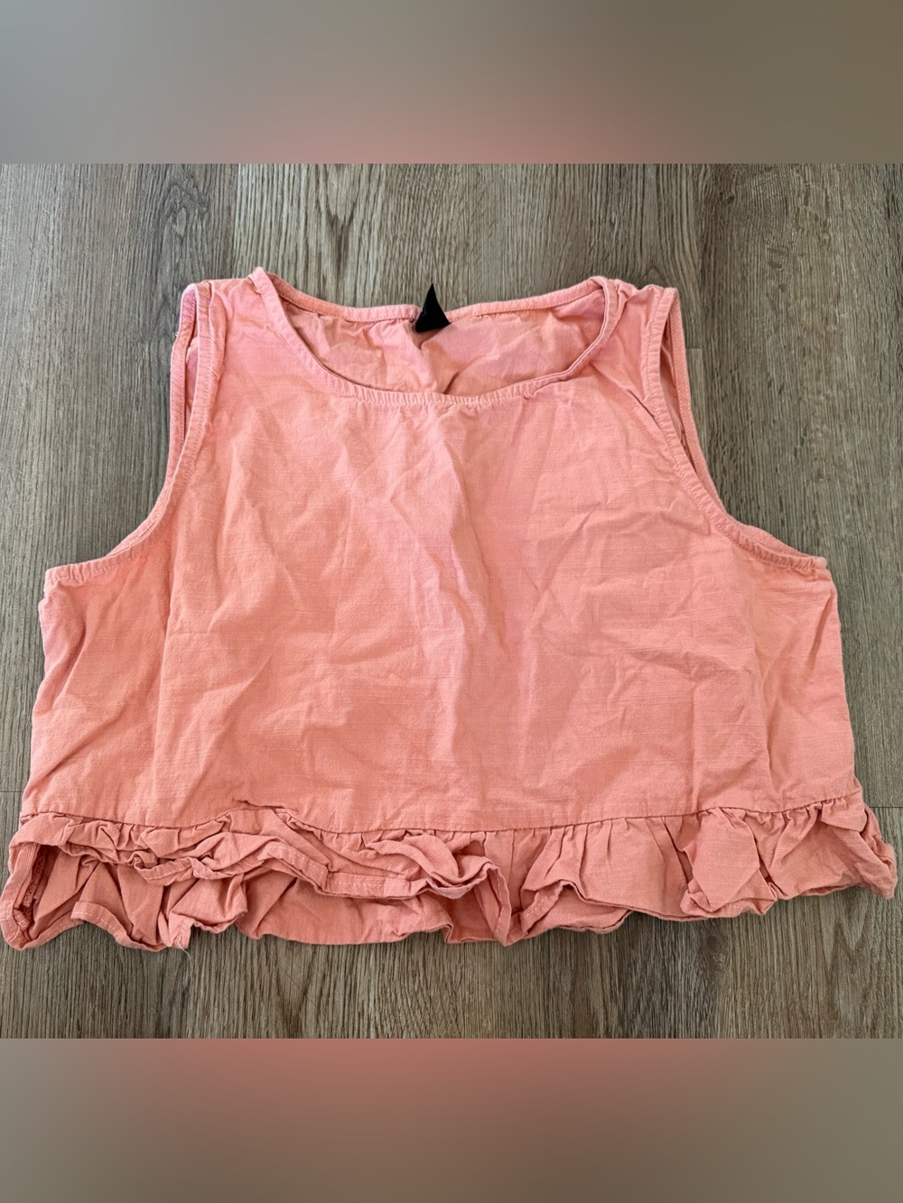 SHEIN Coral Sleeveless Ruffle Hem Tank